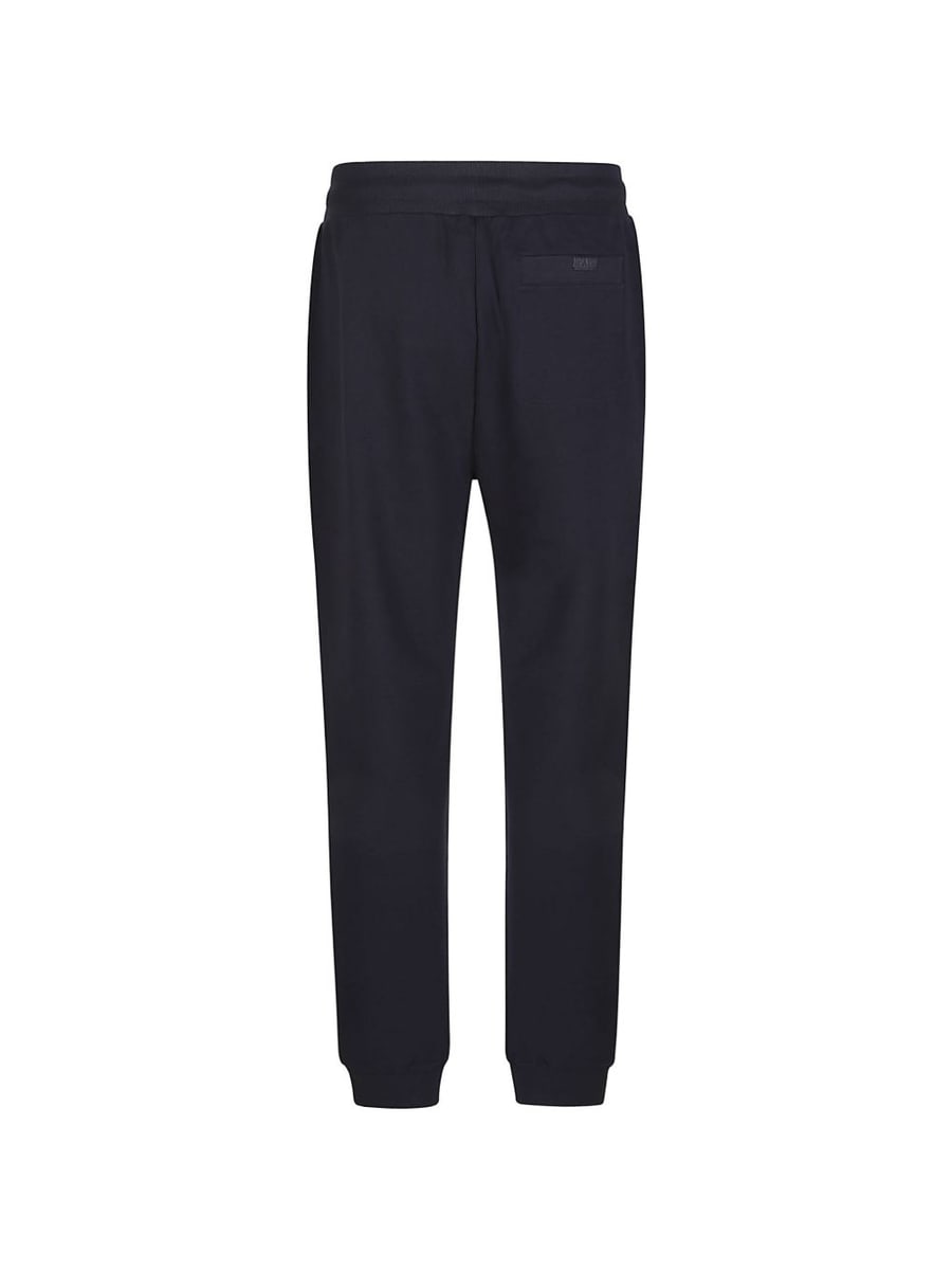 FAY Pantaloni sportivi in cotone blu con coulisse, view 2