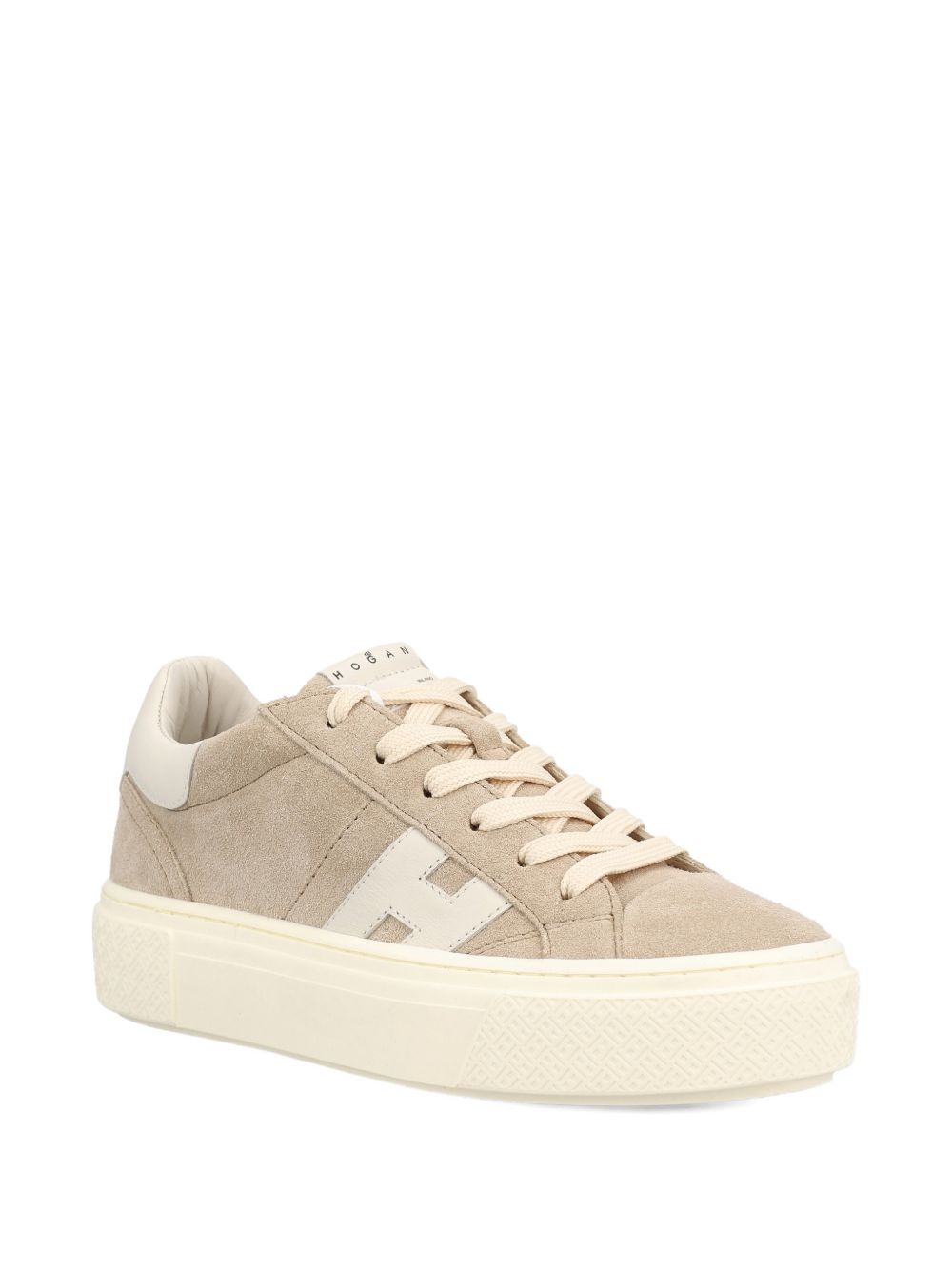 Hogan Sneakers Crosswind Platform in pelle beige, view 2