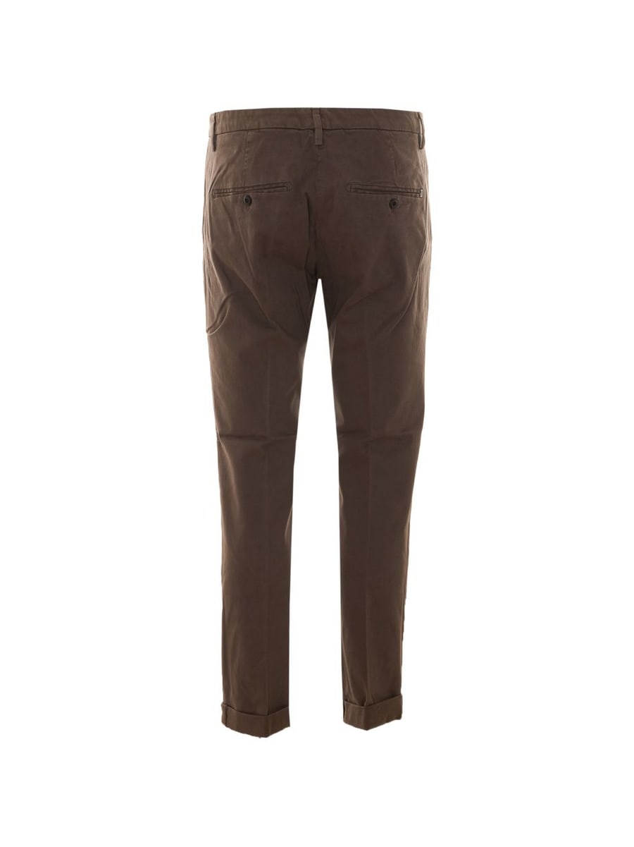 DONDUP Jeans marroni con risvolto e logo posteriore, view 4