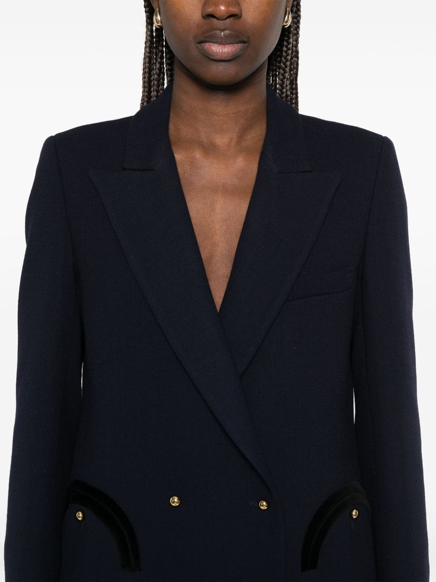 BLAZE Blazer doppiopetto blu in lana vergine con bottoni dorati, view 2