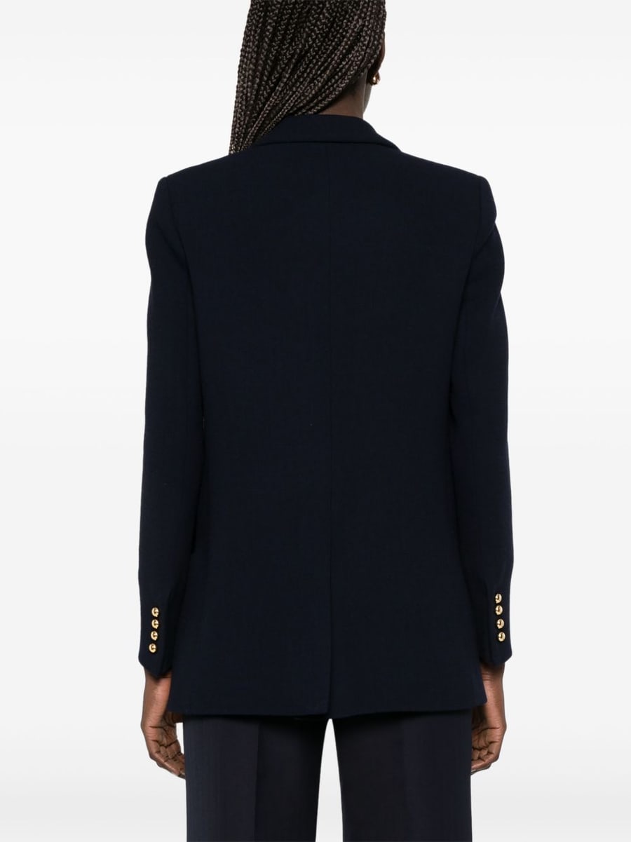 BLAZE Blazer doppiopetto blu in lana vergine con bottoni dorati, view 3
