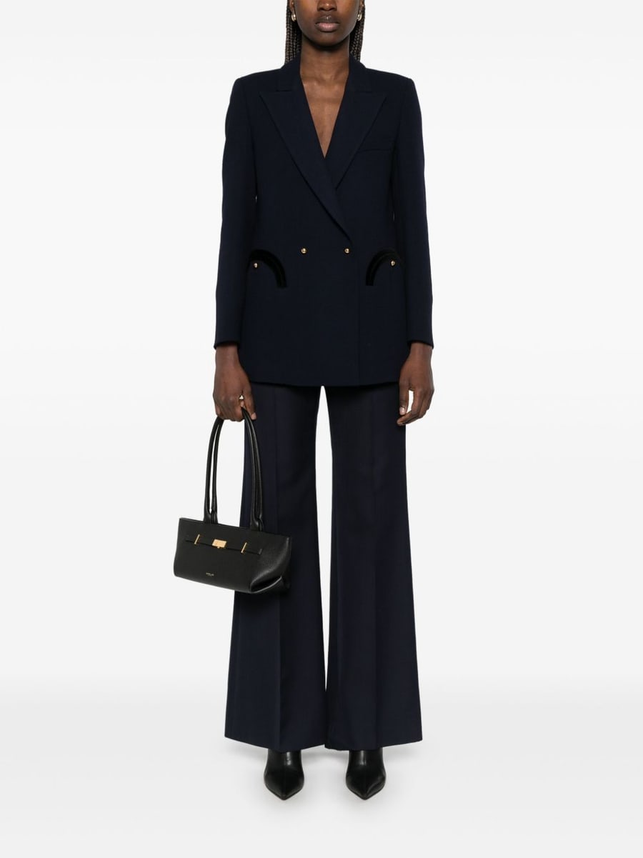 BLAZE Blazer doppiopetto blu in lana vergine con bottoni dorati, view 5