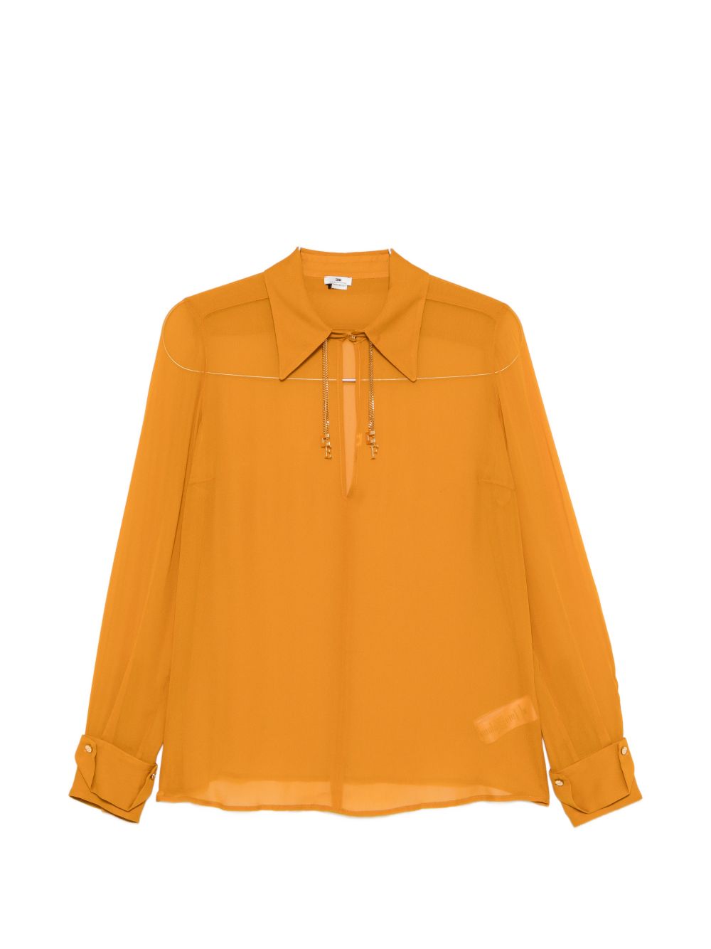 Elisabetta Franchi Camicia arancione luminoso semitrasparente