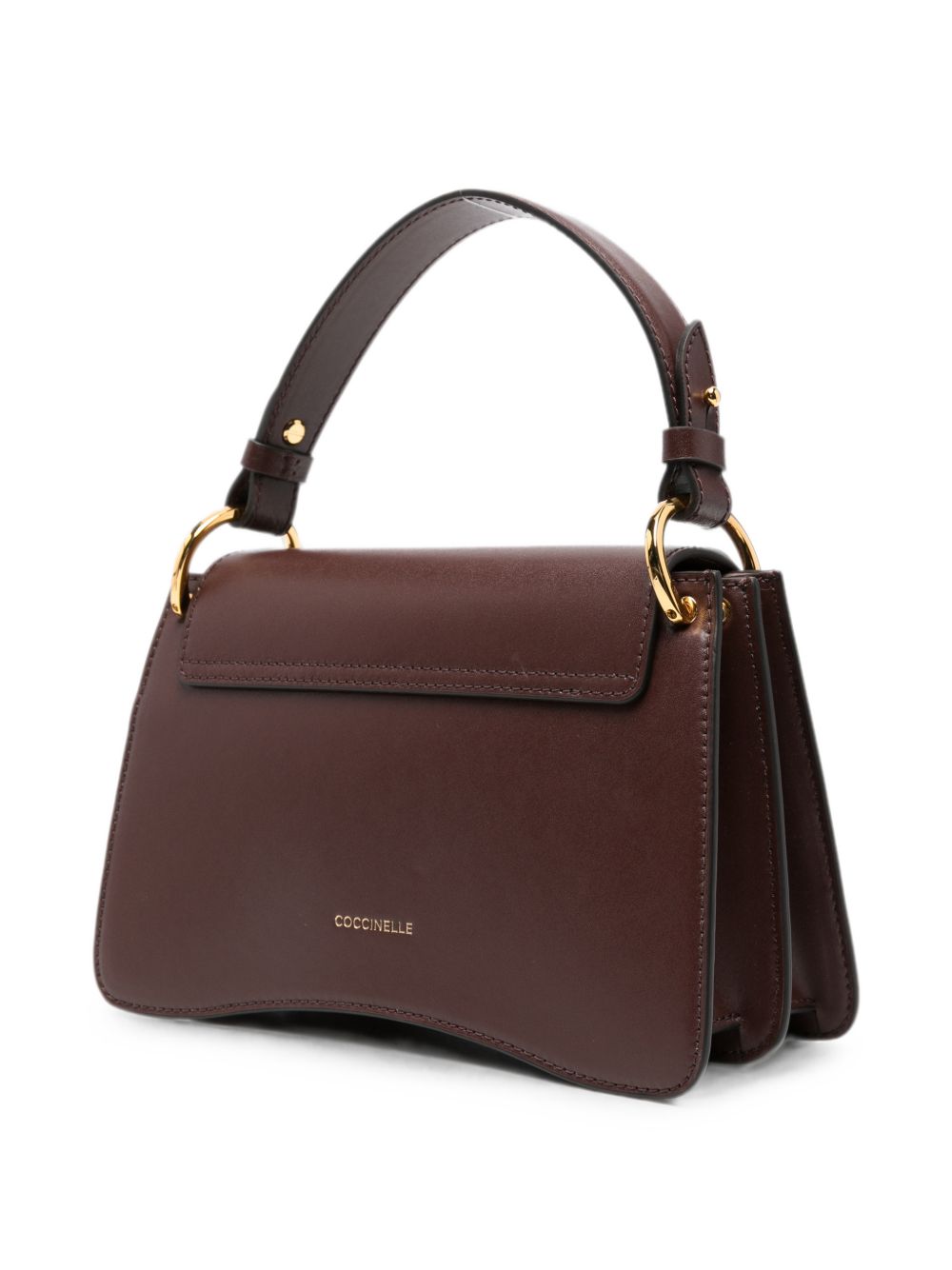 COCCINELLE Borsa a mano Bordeaux con logo a palla dorato, view 2