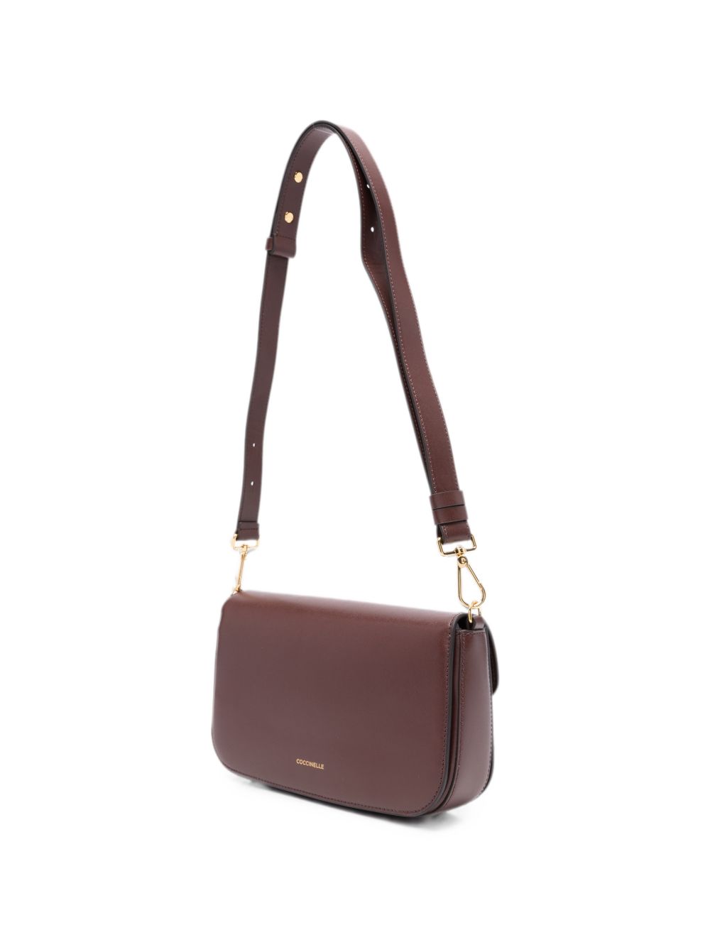 COCCINELLE Borsa Tote Bag bordeaux con tracolla regolabile e logo dorato, view 2