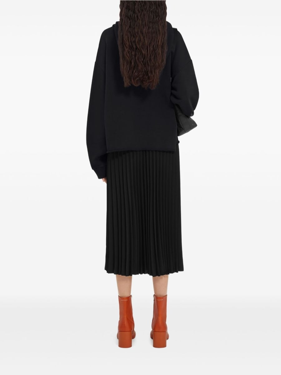 MM6 Maison Margiela Felpa con cappuccio in cotone nero, view 5