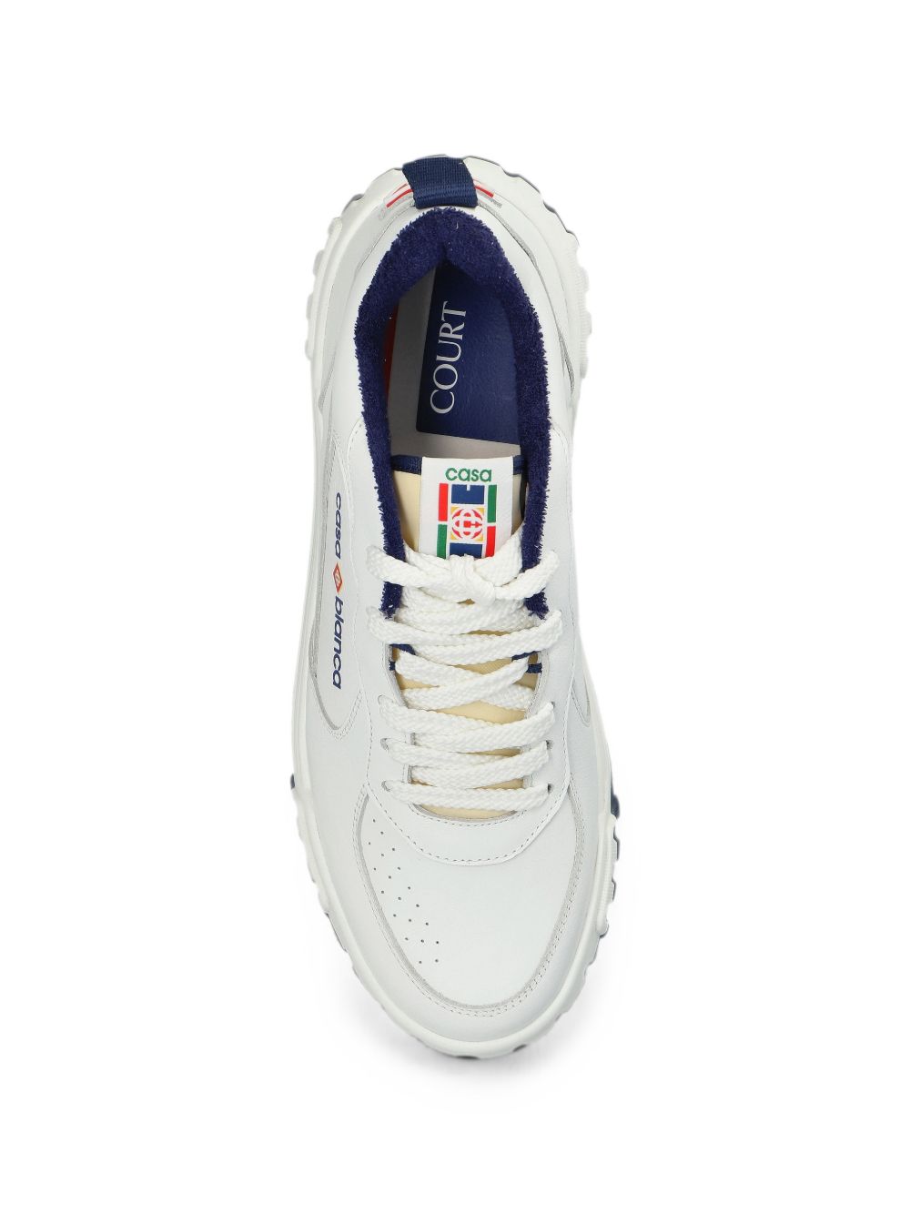CASABLANCA Sneakers Court in pelle bianca, view 2