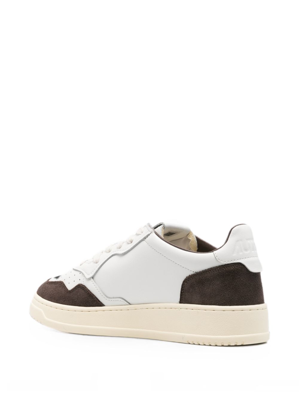 Autry Sneakers Medalist in pelle bianca e suede marrone, view 2