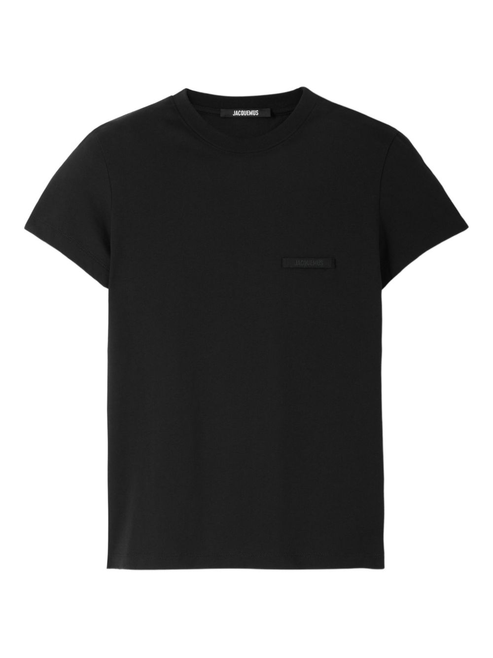 Jacquemus T-shirt nera in gros grain con logo