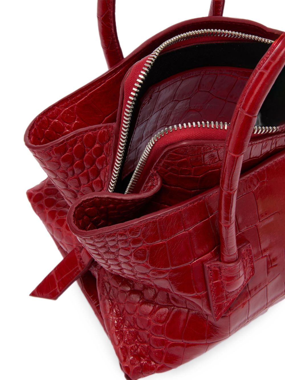 The Attico Borsa a spalla La Passeggiata Mini rossa in pelle effetto cocco, view 2
