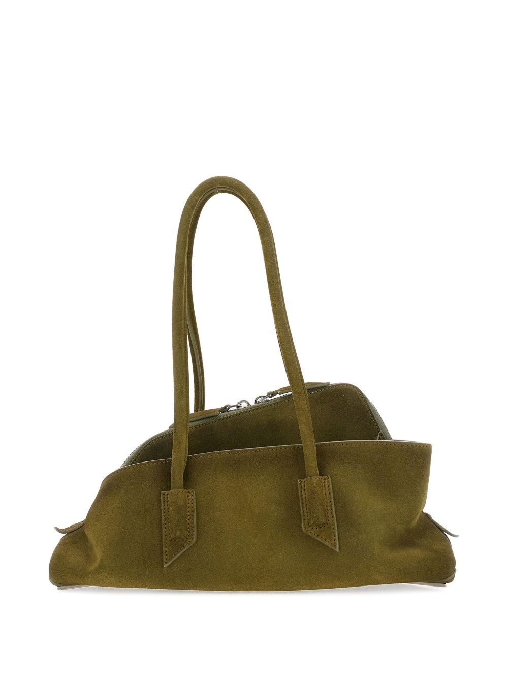 The Attico Borsa a spalla La Passeggiata Small in suede verde oliva, view 2