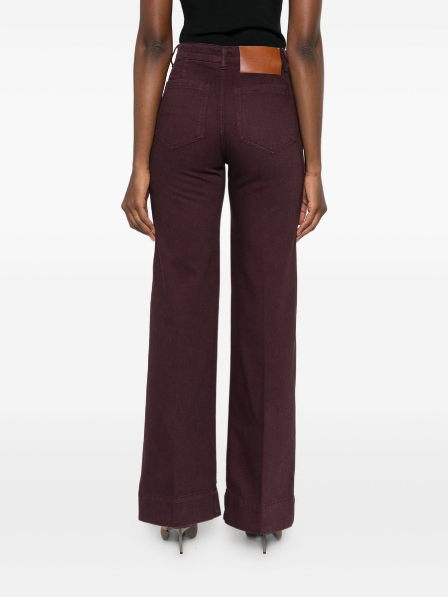 Victoria Beckham Jeans Alina in cotone bordeaux, view 2
