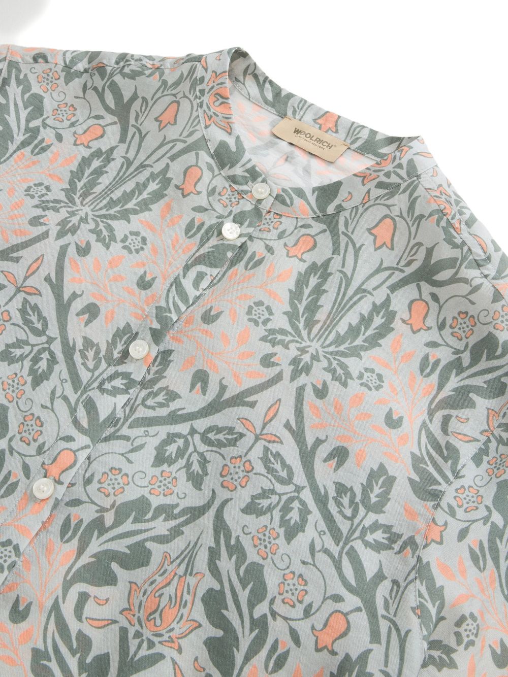 Woolrich Camicia fantasia con collo alla coreana e bottoni, view 2