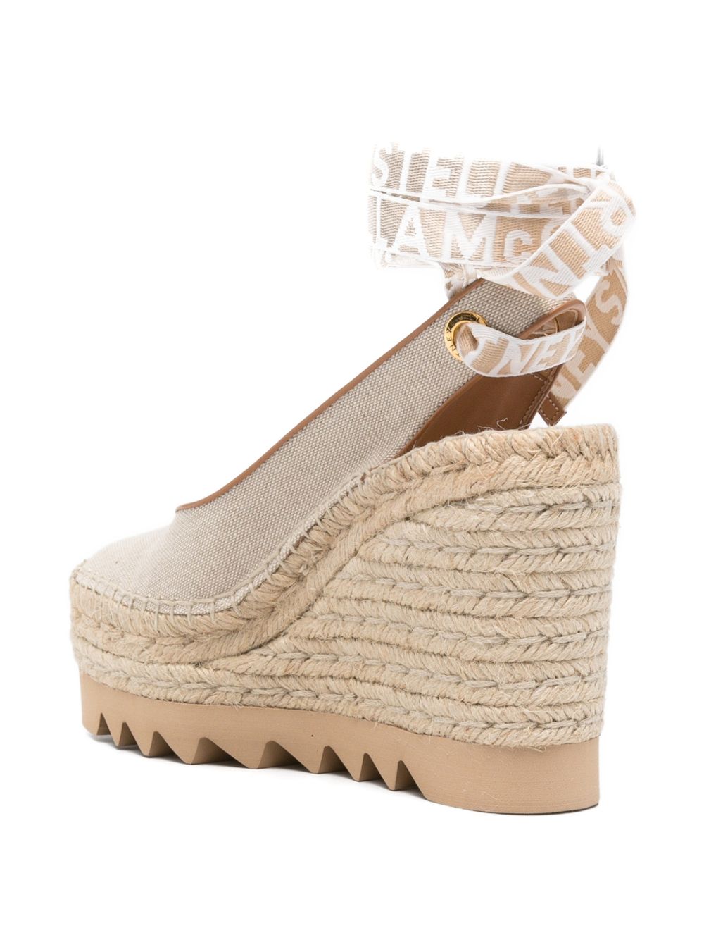 Stella McCartney Sandali con zeppa beige chiaro, view 2
