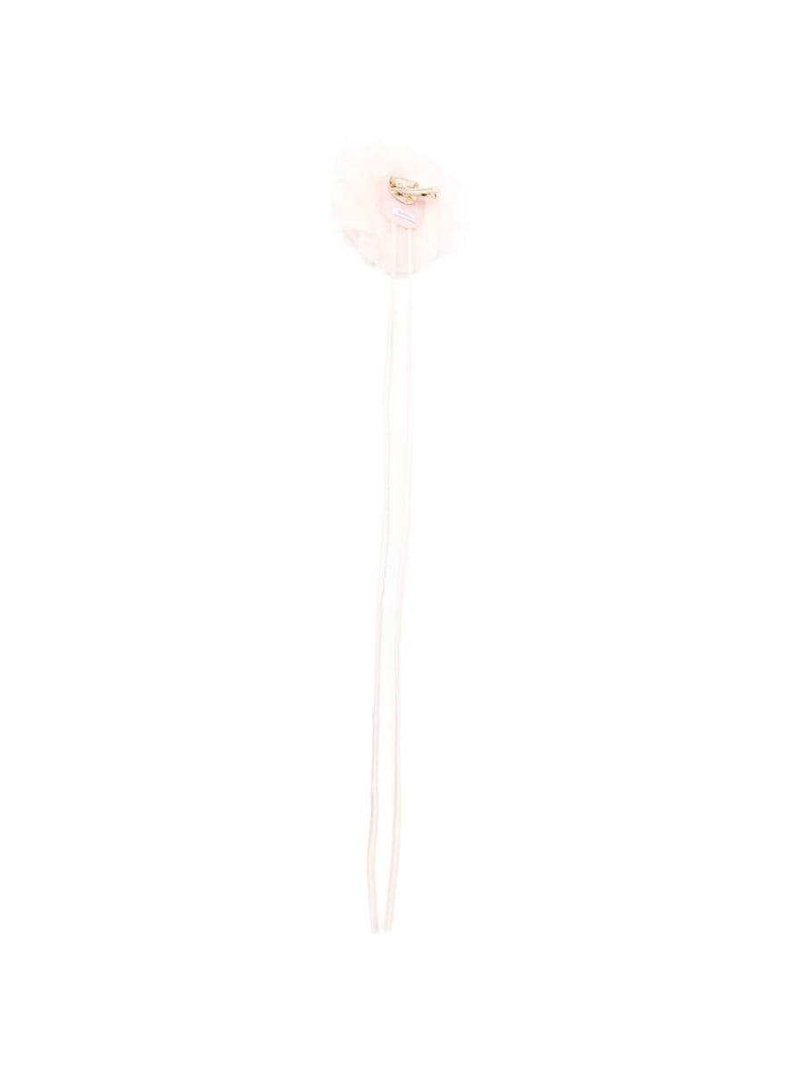 Max Mara Spilla elegante a forma di fiore in tessuto bianco, view 3