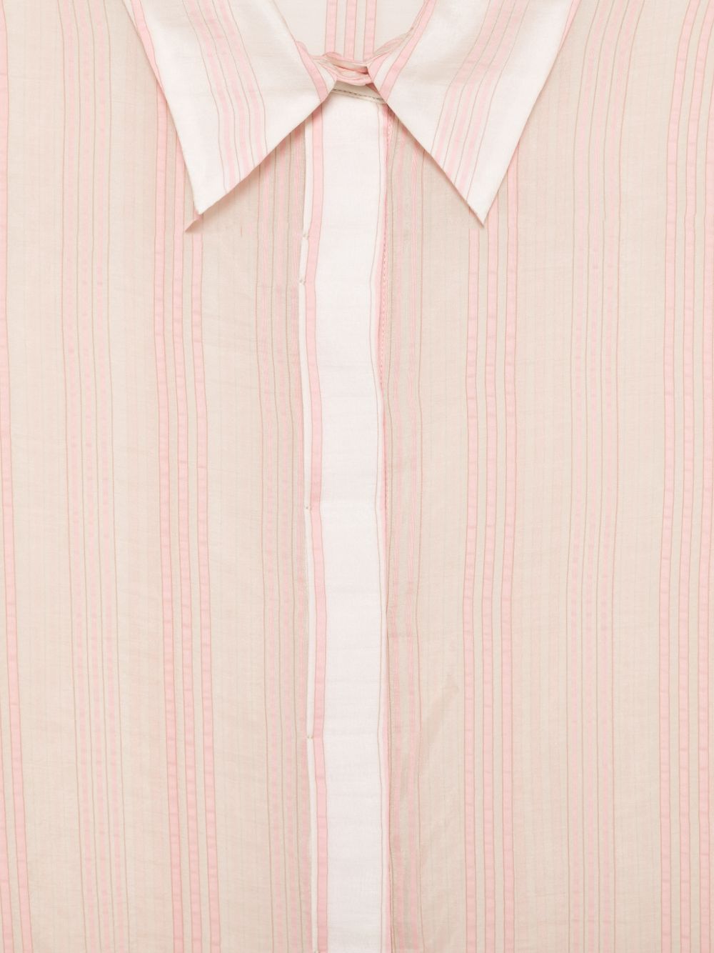 PESERICO Camicia a righe semitrasparente rosa, view 2