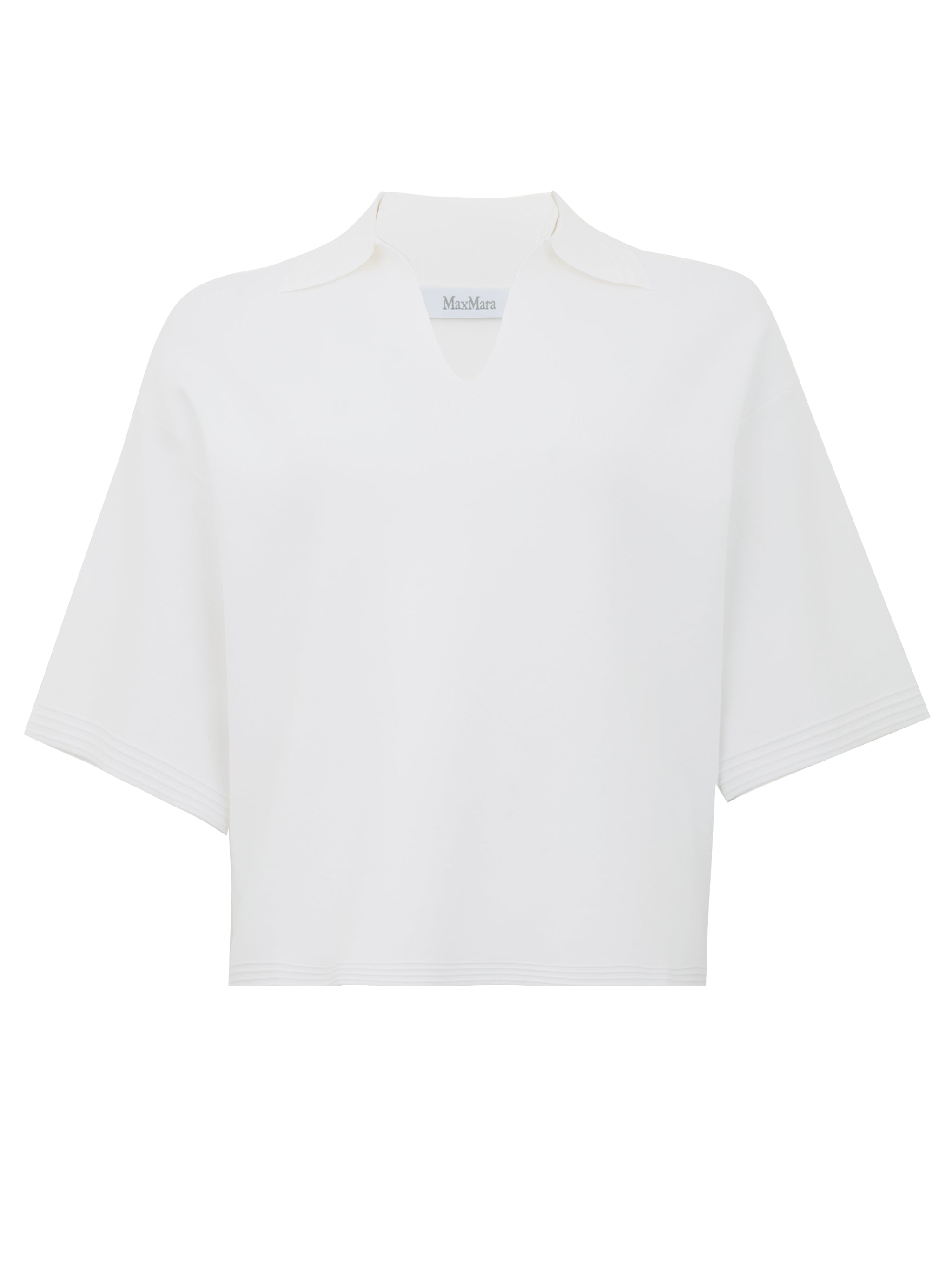 Max Mara T-shirt Dolce con scollo a V bianca