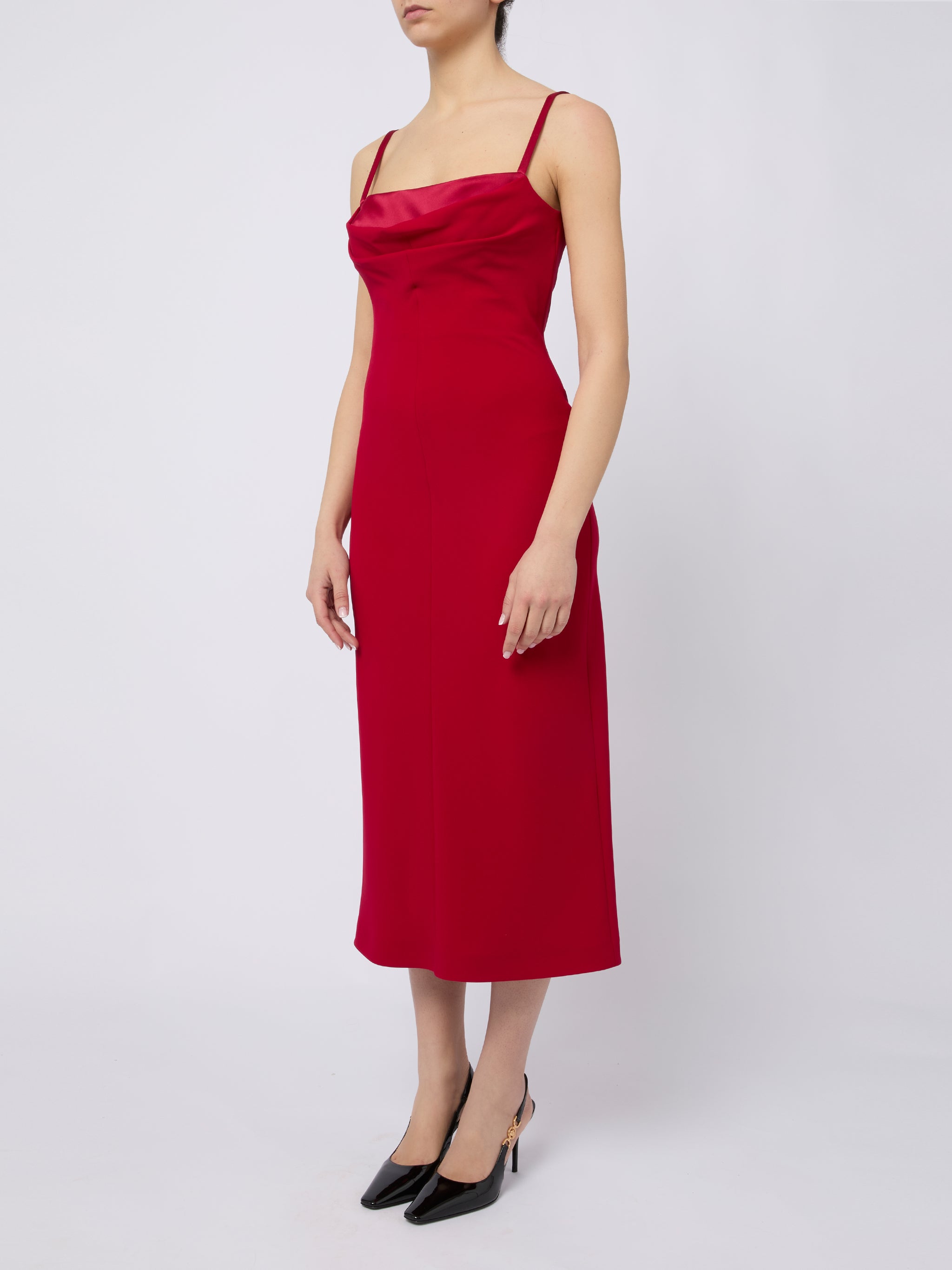 Max Mara Pianoforte Elegante abito midi Pantone rosso, view 2