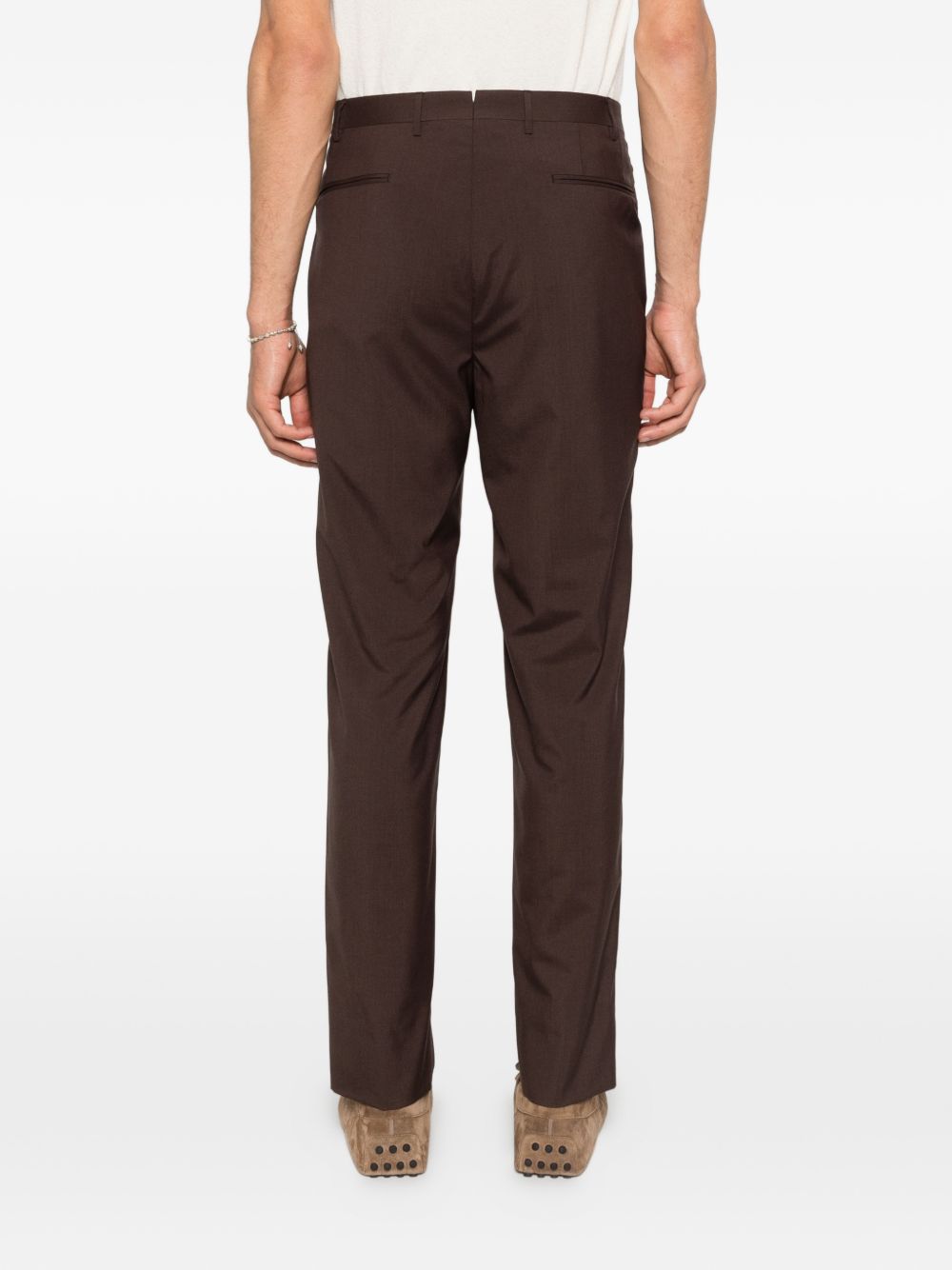 Corneliani Pantaloni eleganti marroni con pence, view 2