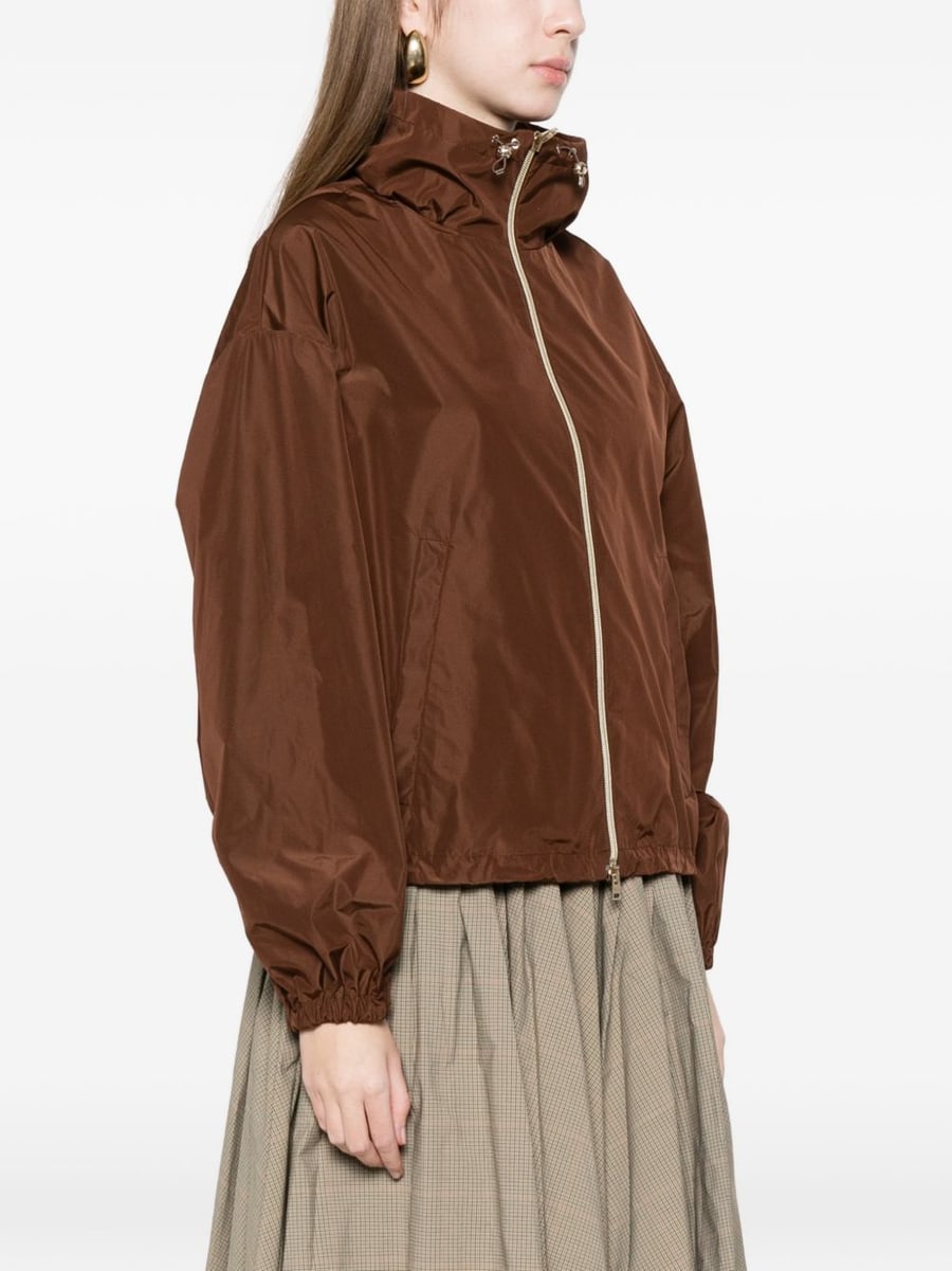 Herno Giacca marrone con zip, view 4