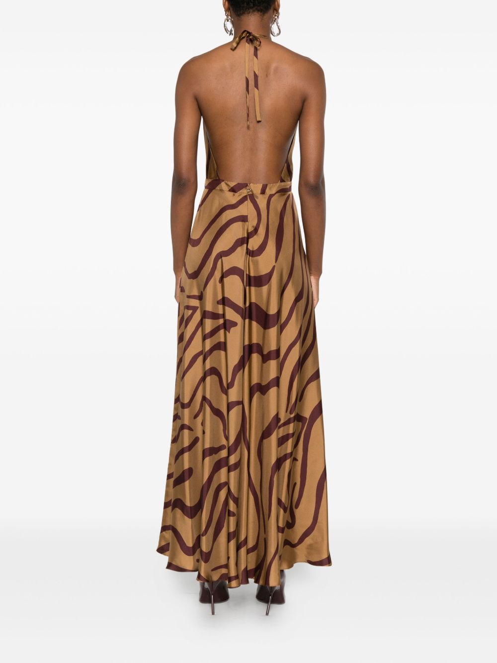 RAQUEL DINIZ Abito lungo scollo halter, view 2