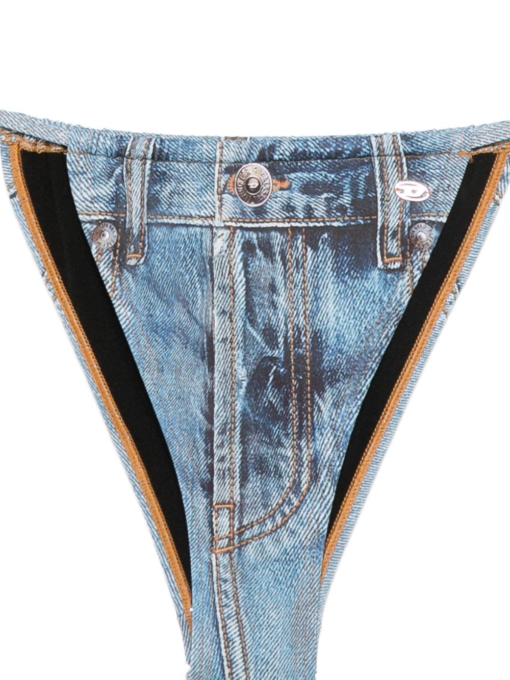 Diesel Slip con stampa denim, view 2