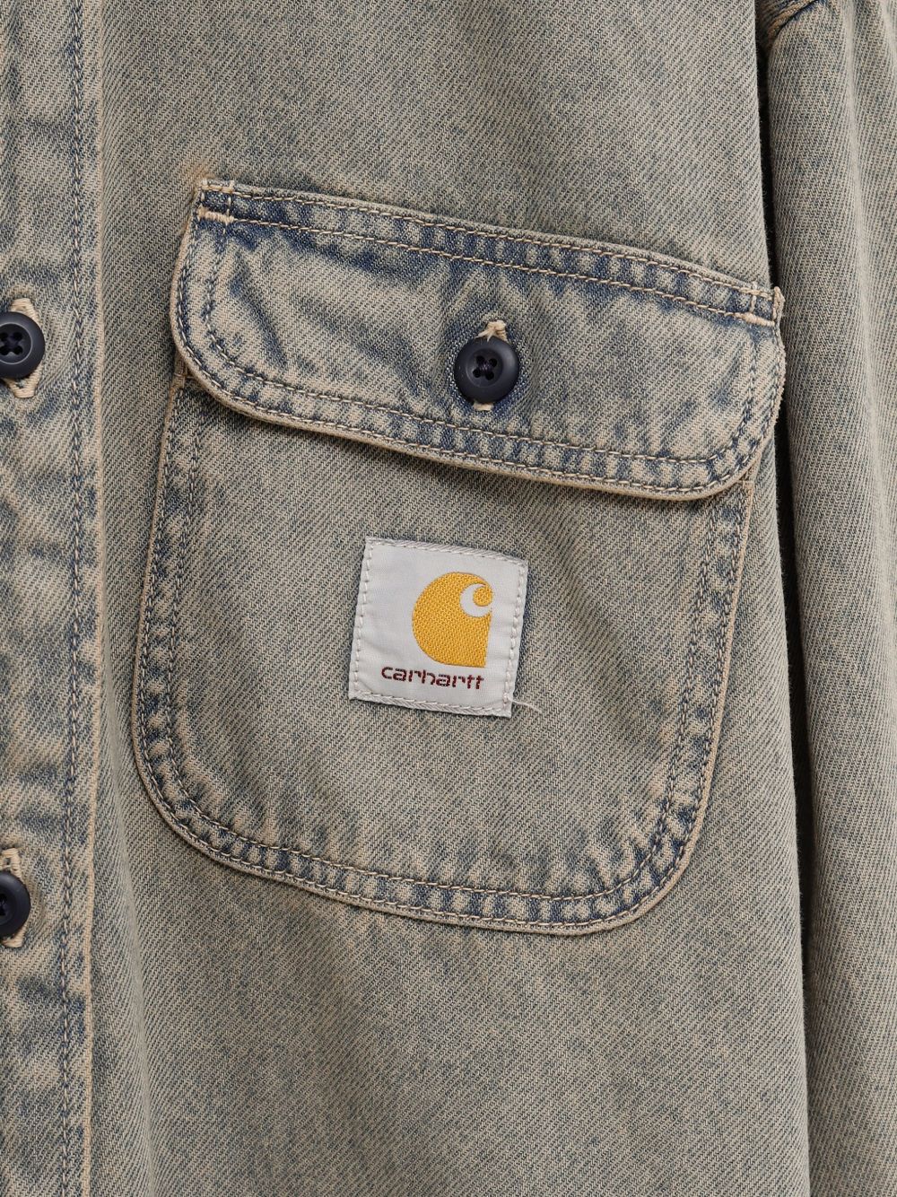 Carhartt WIP Camicia over realizzata in denim di cotone sabbiato, view 2