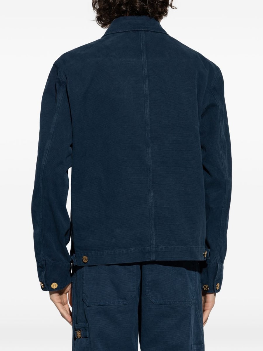 Versace Camicia blu con collo a punta, view 2