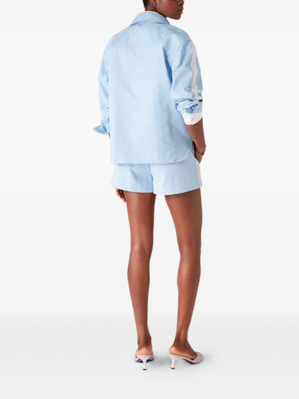 CASABLANCA Camicia con  in cotone azzurro, view 2