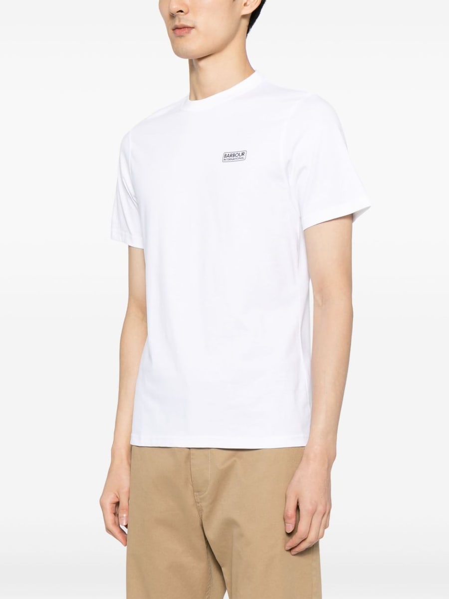 BARBOUR T-shirt in cotone bianco, view 2