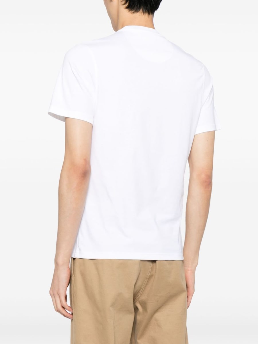 BARBOUR T-shirt in cotone bianco, view 3