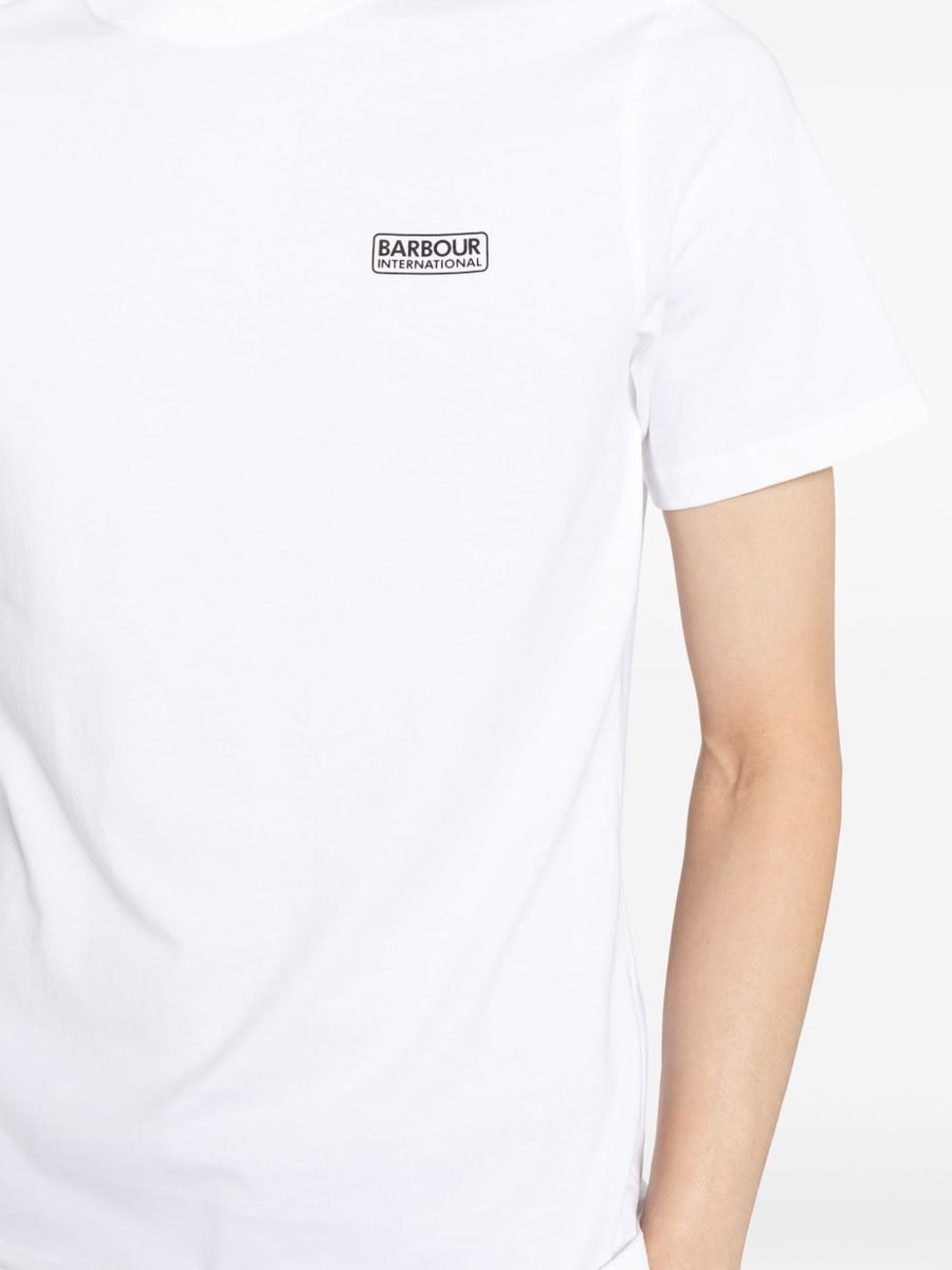 BARBOUR T-shirt in cotone bianco, view 4