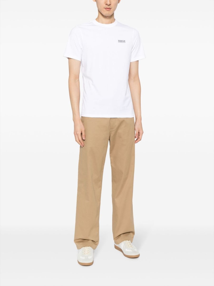 BARBOUR T-shirt in cotone bianco, view 5