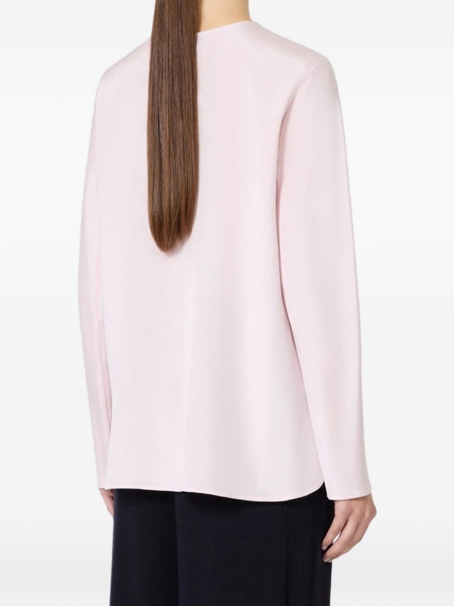 Max Mara Blusa Mitico in seta rosa, view 3