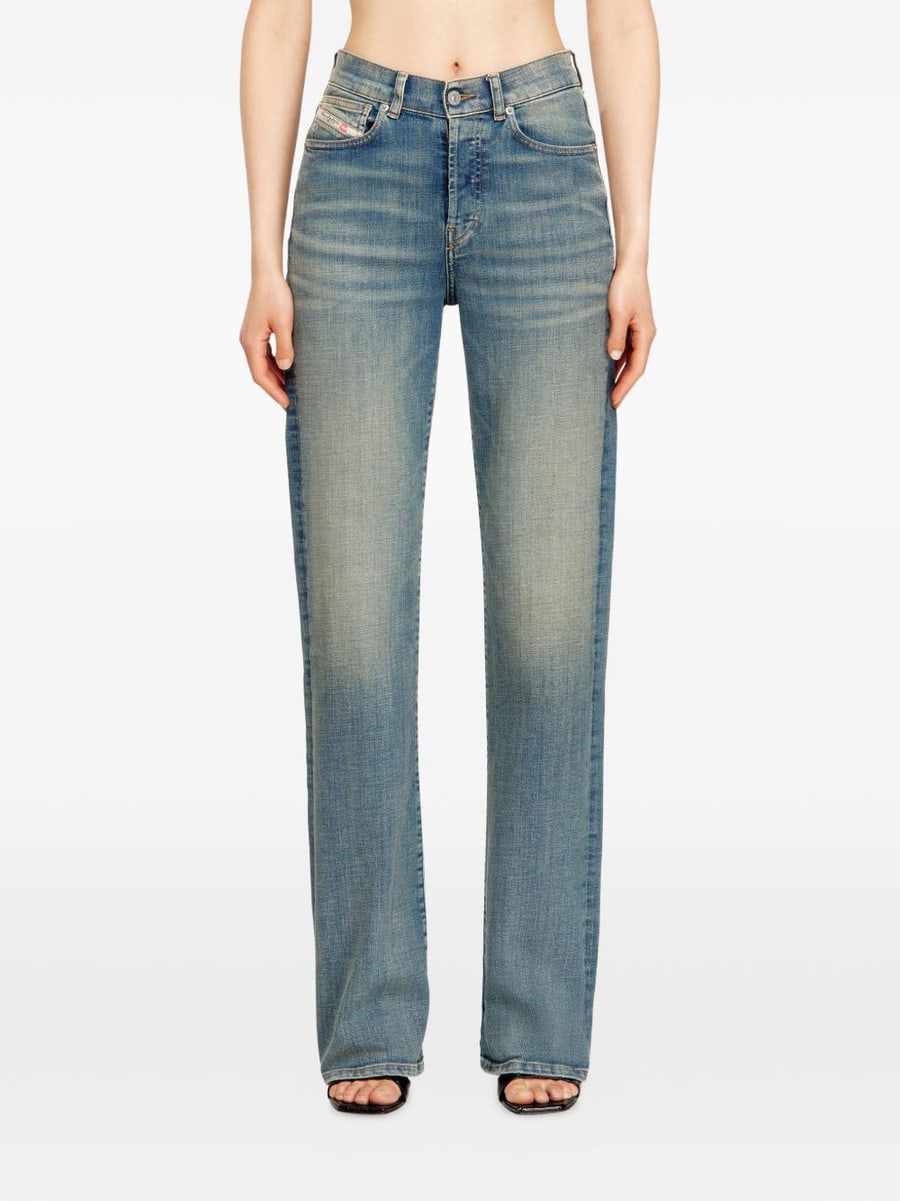 Diesel Jeans in cotone dall'effetto invecchiato, view 3