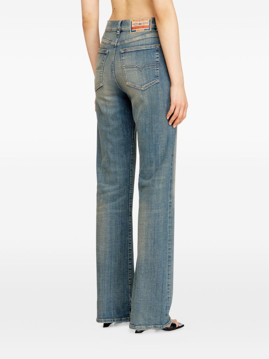 Diesel Jeans in cotone dall'effetto invecchiato, view 4