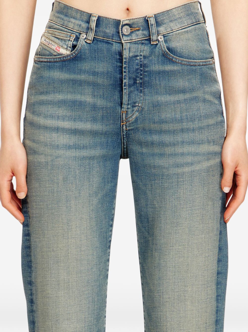 Diesel Jeans in cotone dall'effetto invecchiato, view 2