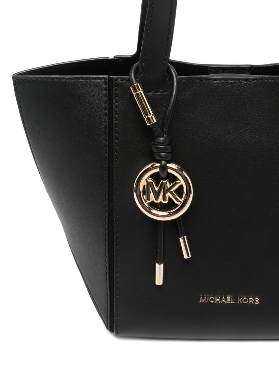 MICHAEL KORS Borsa tote 'Jordi' in pelle nera con logo, view 4
