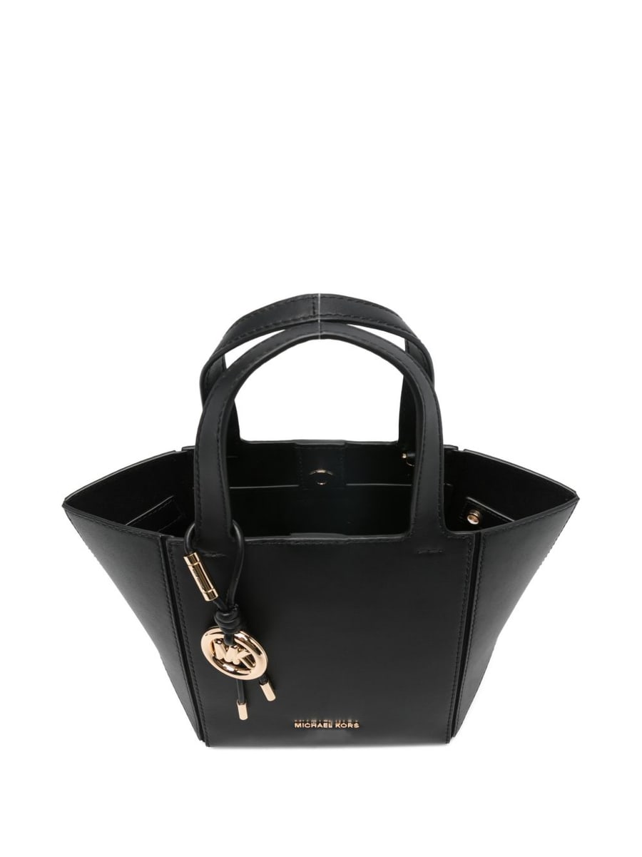 MICHAEL KORS Borsa tote 'Jordi' in pelle nera con logo, view 5