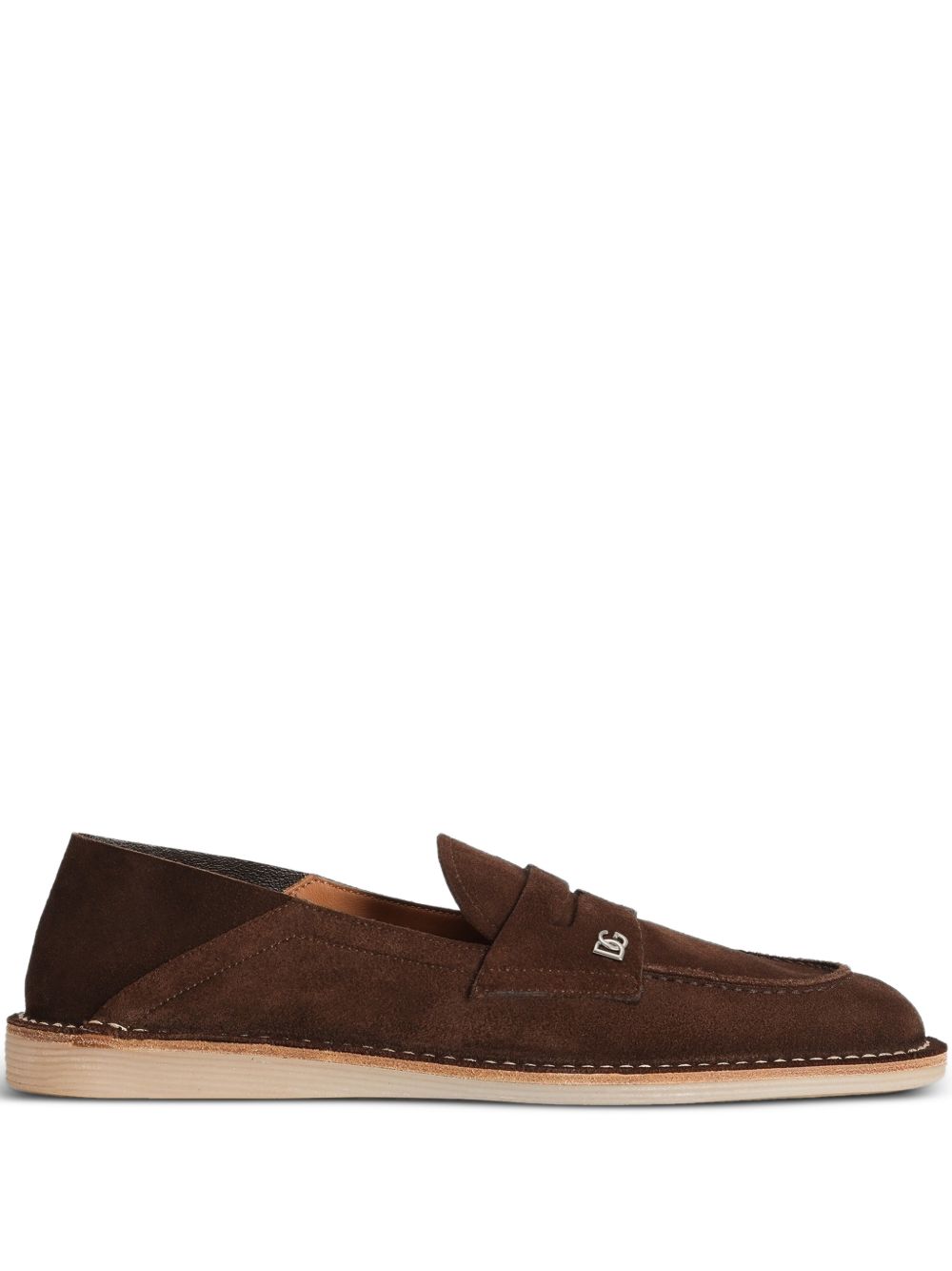 Dolce & Gabbana Mocassino in pelle scamosciata marrone