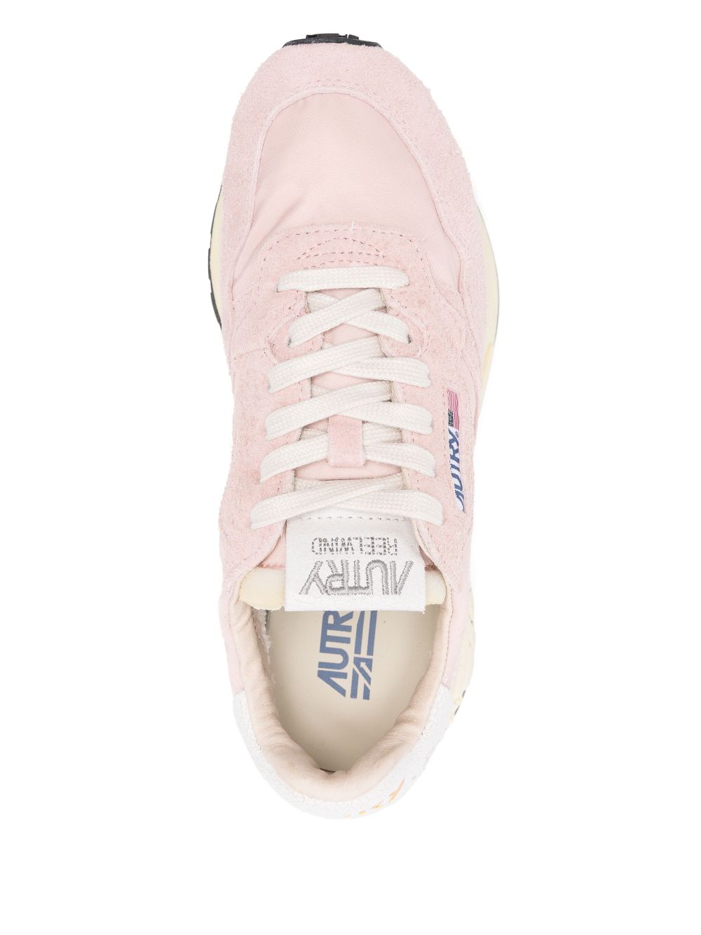 Autry Sneakers Reelwind rosa e bianco con camoscio, view 2