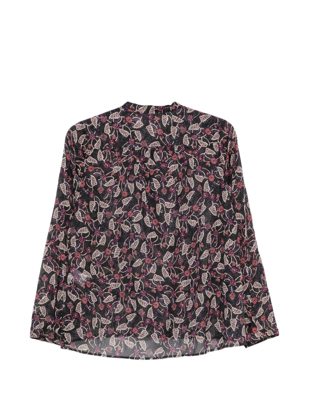 MARANT ETOILE Camicia nera con fantasia colorata a maniche lunghe, view 2