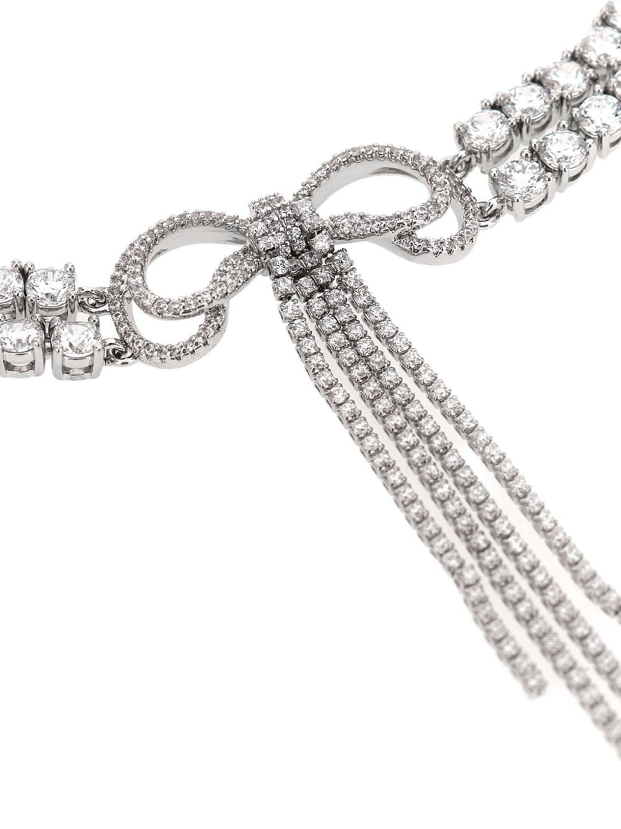 self-portrait Collana argentata elegante con strass e pendaglio luminoso, view 2