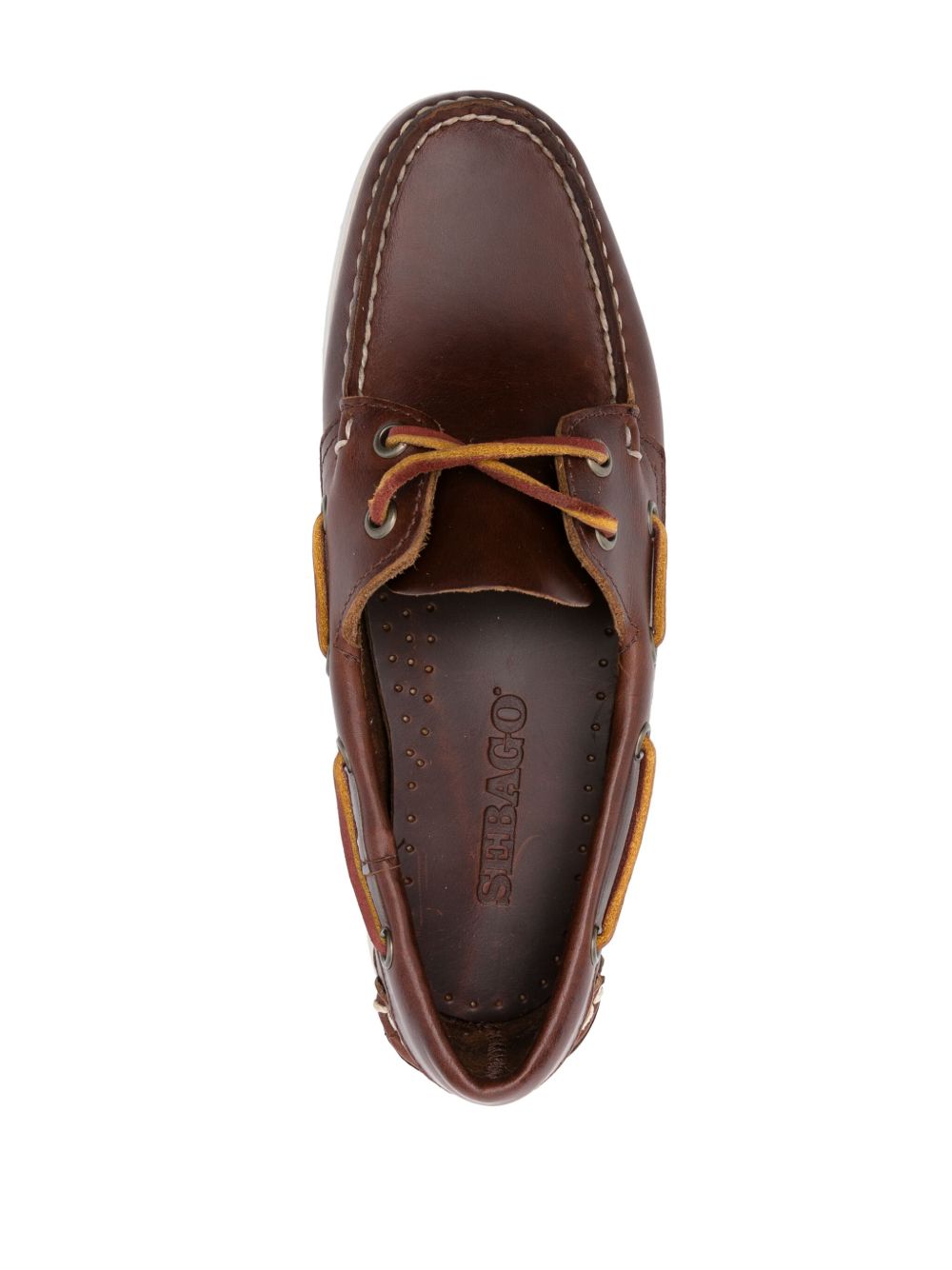 SEBAGO Mocassini Docksides Portland in pelle marrone, view 2