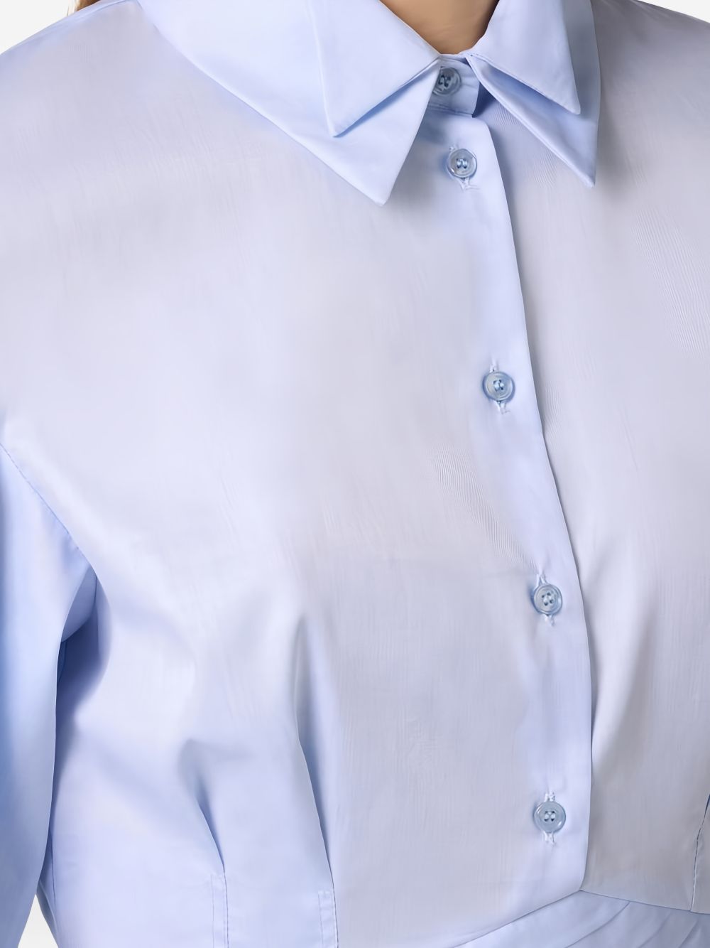 Elisabetta Franchi Camicia in popeline di cotone con fascia in vita, view 2
