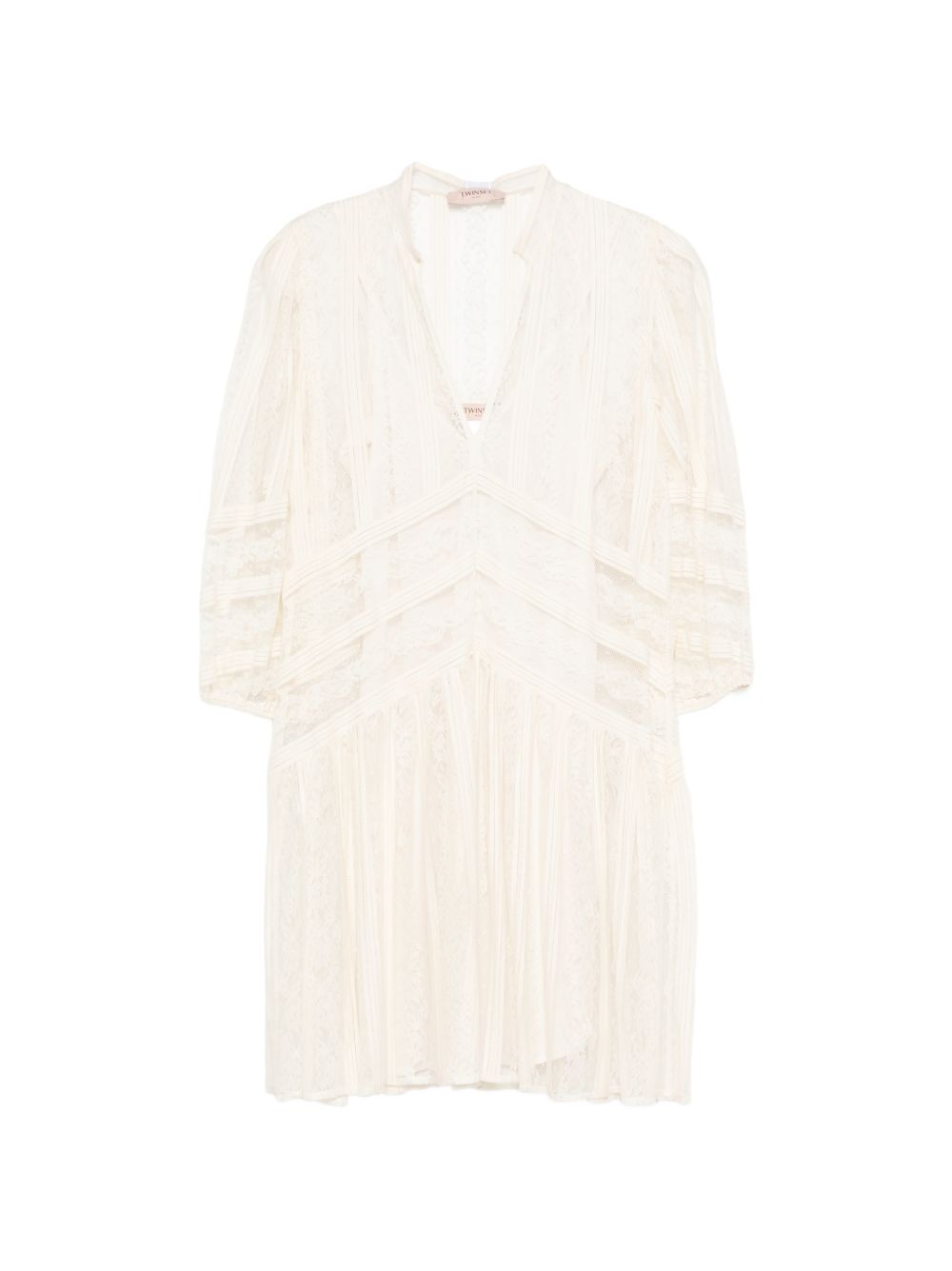 Twinset Abito corto grigio con pizzo