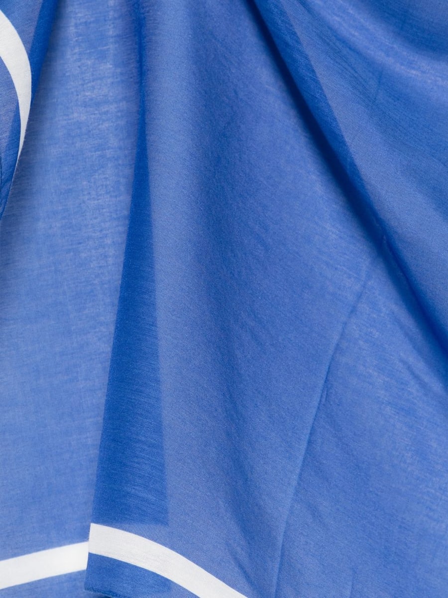Autry Foulard blu con logo in cotone e seta, view 2