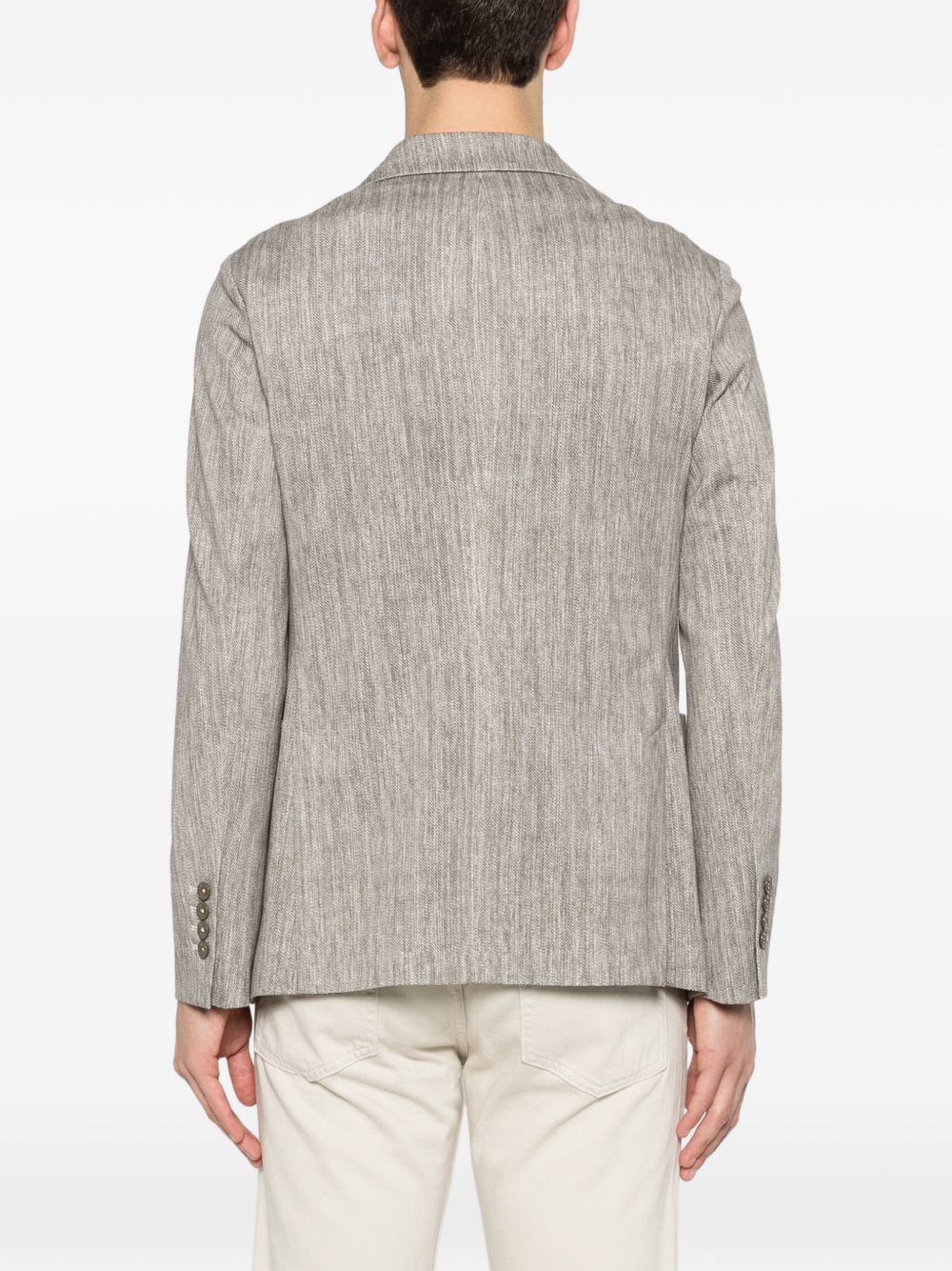 CIRCOLO 1901 Giacca Scrub monopetto in cotone beige con tasche, view 2
