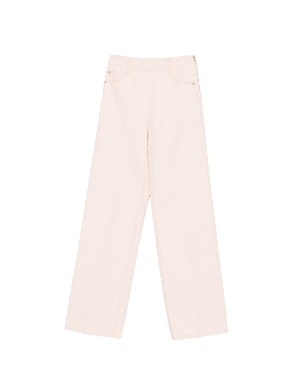Forte_Forte Pantaloni My Pants in cotone rosa cipria