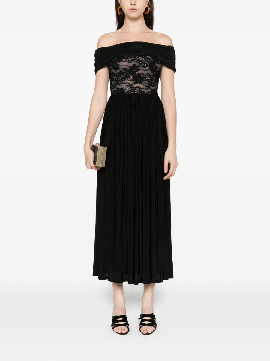 Zimmermann Abito lungo nero con scollo bardot, view 3